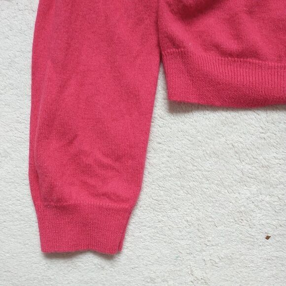J Crew Cardigan Sweater Womens L/XS/S*Red Wool Cashmere Blend Ruffled Collar - Picture 3 of 9